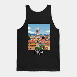 A Pop Art Travel Print of Pisa - Italy Tank Top